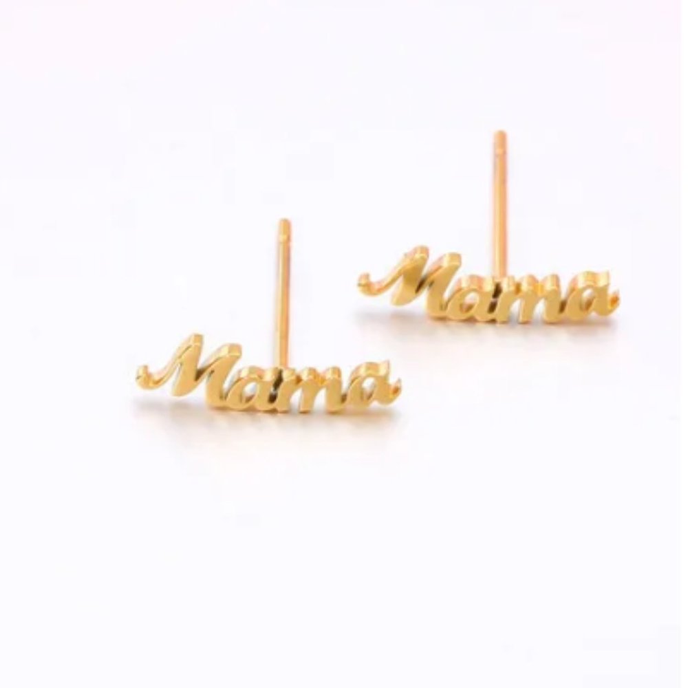 Gold mama earrings